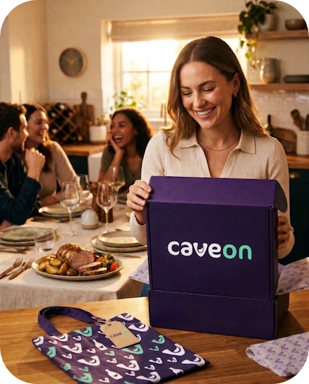 Tela de carrinho de compras no aplicativo CaveOn